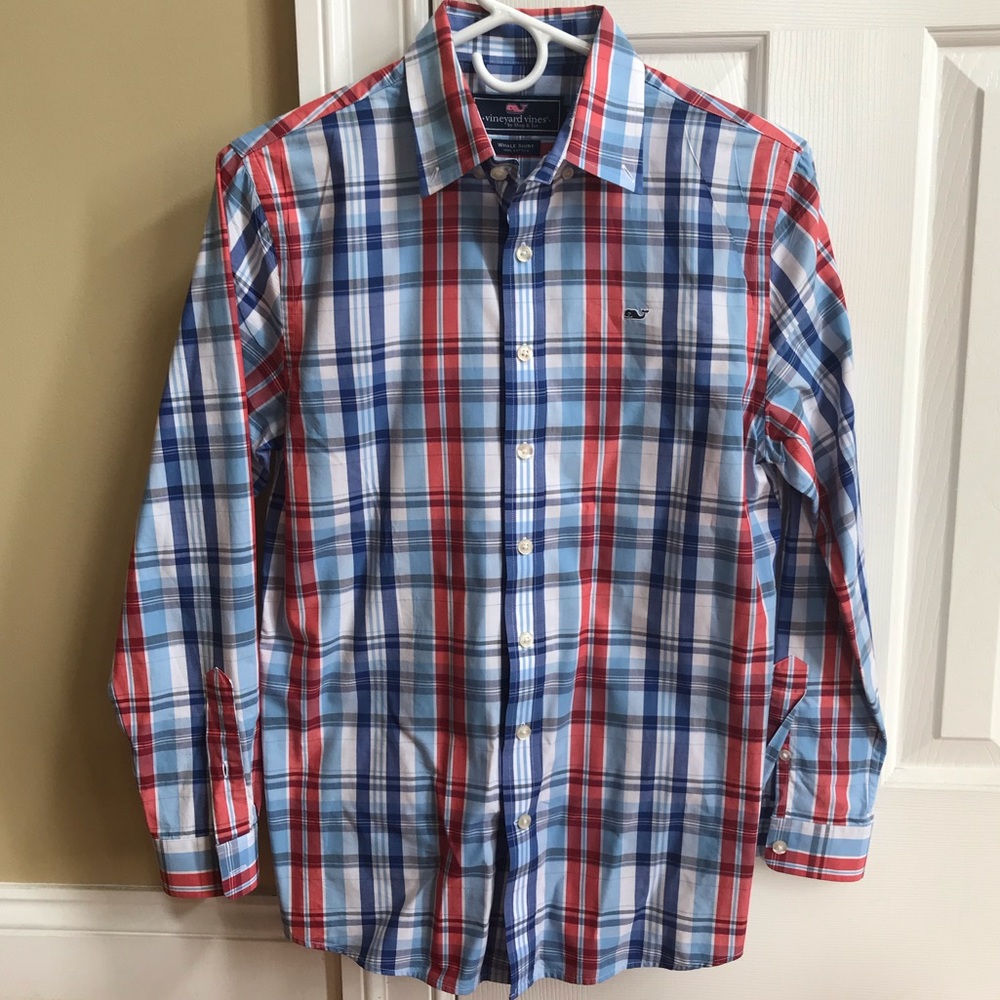 VV Boys’ Performance Whale Button-Down Shirt